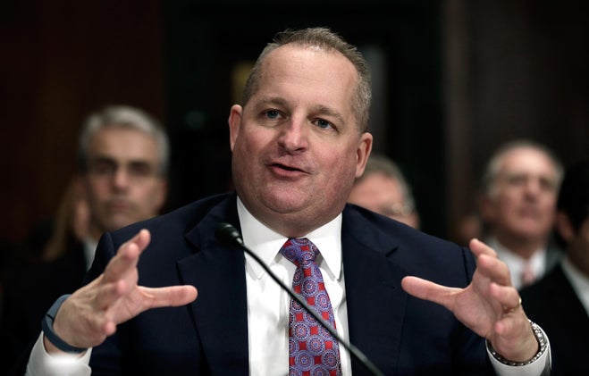 John Mulligan, now the interim CEO of Target, testifies before the Senate Judiciary Committee on Feb. 4, 2014, in Washington, D.C.